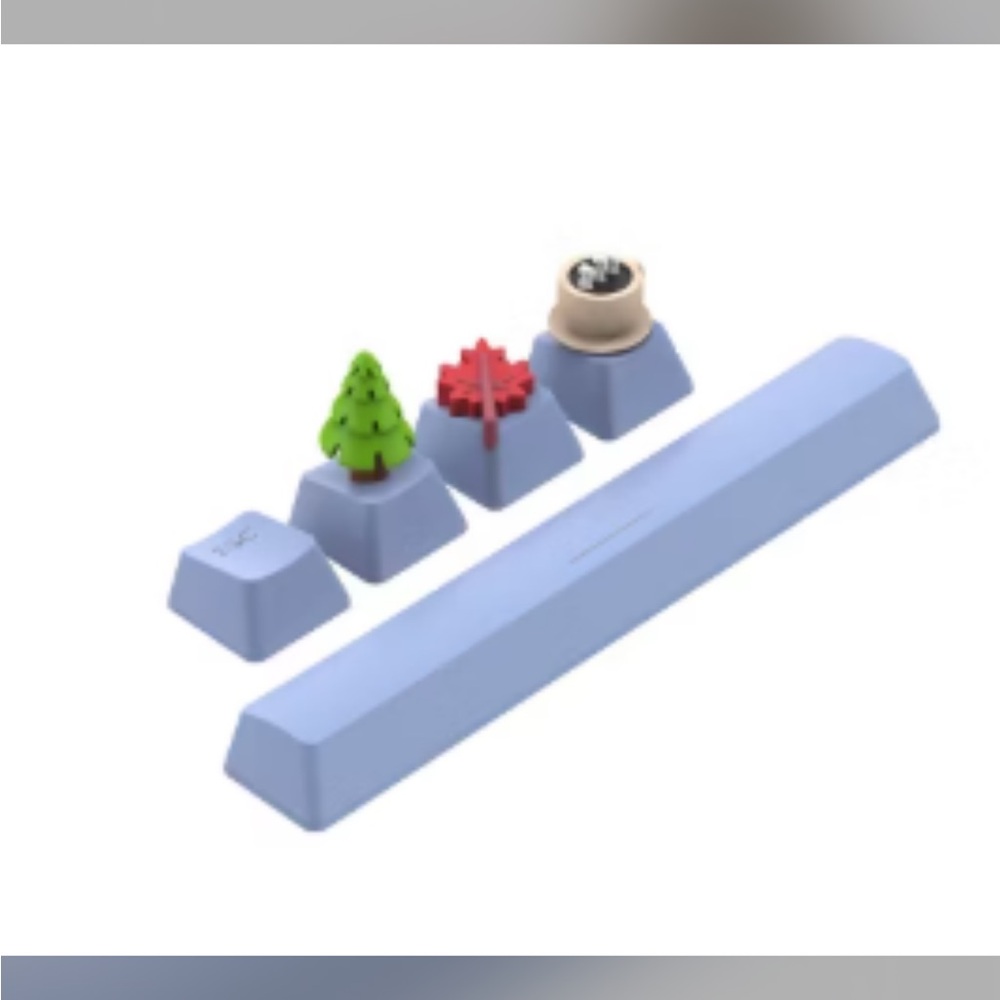 Custom Blue Keycap Set with Fun Designs